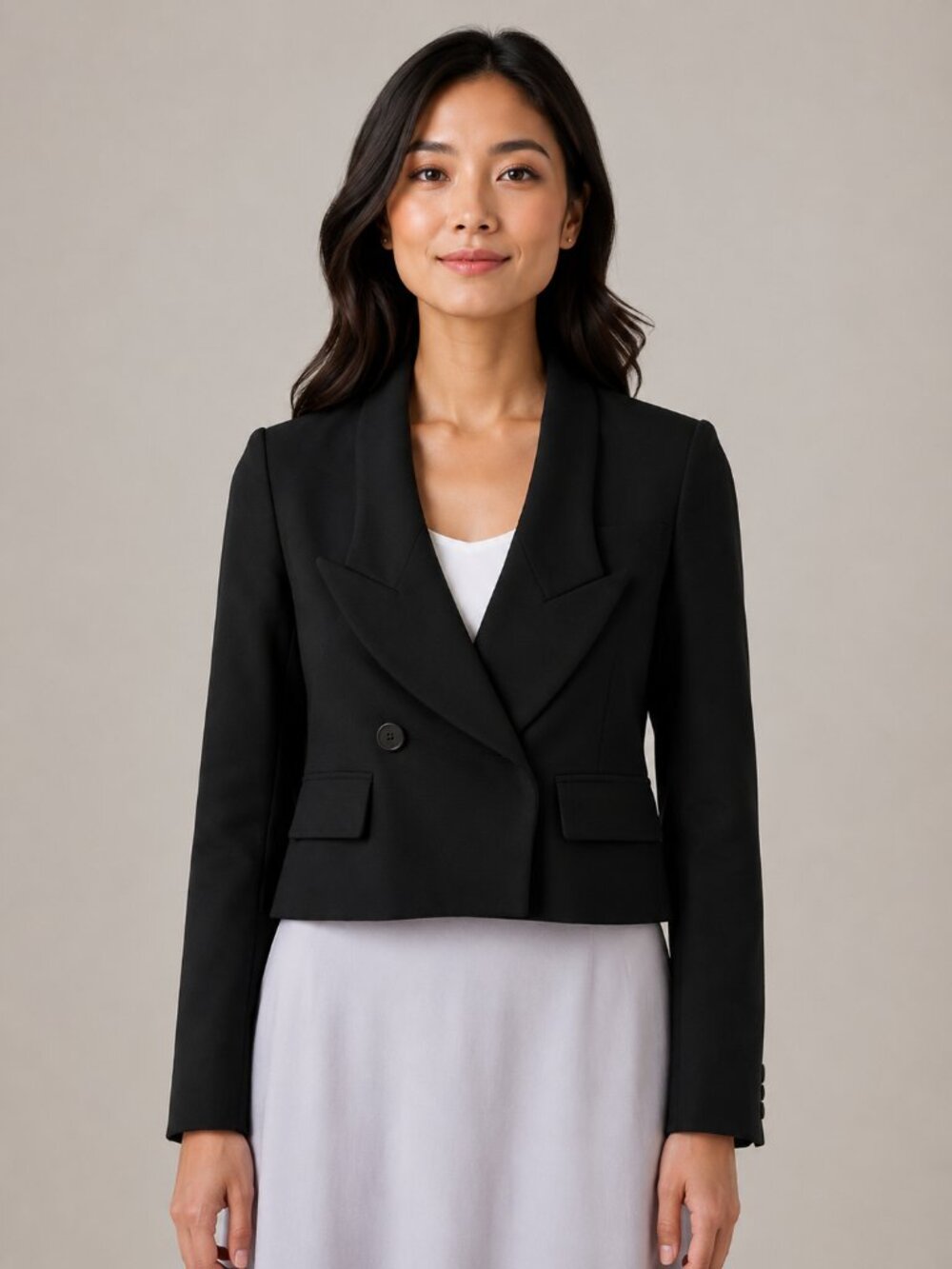 EUC 2004 Vintage Balenciaga Black Cropped Blazer Evening Jacket FR 36 US 4, 2, 0